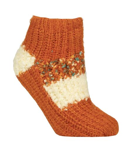 1 Pair Ladies Sherpa Lined Slipper Socks - Warm Fluffy Cosy Indoor Comfort