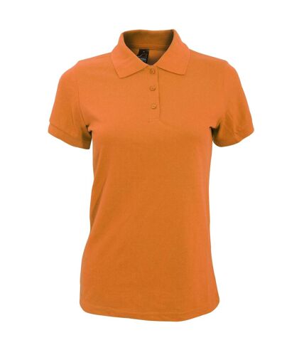 SOLs Womens/Ladies Prime Pique Polo Shirt (Orange)