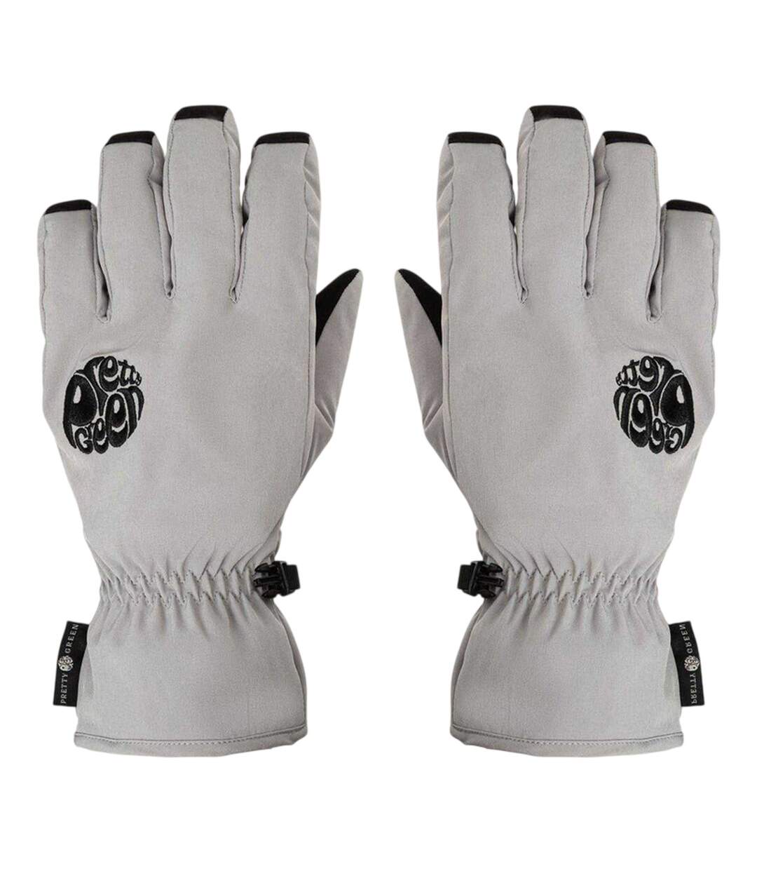 Unisex Adult Wind Resistant Plain Ski Gloves Grey Pretty Green-1