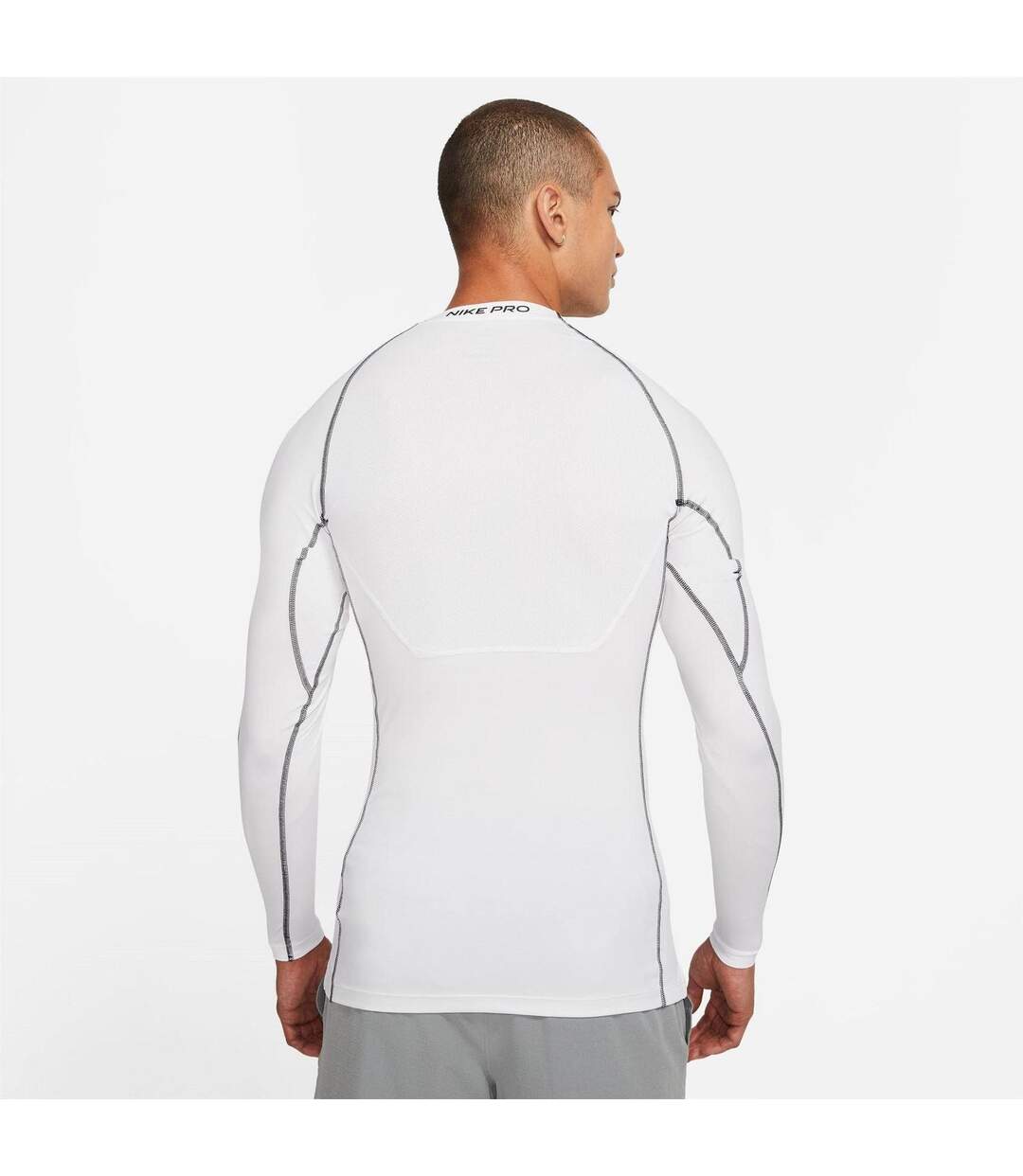 Mens Pro Core Long-sleeved T-shirt White Nike-2