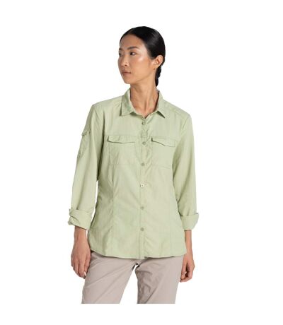 Womens/ladies Adventure Iii Nosilife Long-sleeved Shirt Bud Green Craghoppers