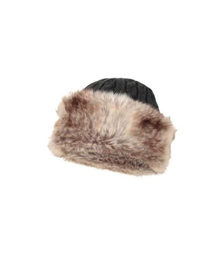 Womens/ladies faux fur winter hat grey Mountain Warehouse