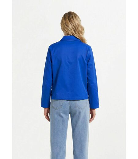 Veste boite en coton, avec col claudine