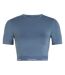 Womens/ladies Gym Crop T-shirt Blue Calvin Klein-1