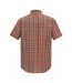 Mens Mindano Multi Check Short-sleeved Shirt Dark Storm Regatta-3