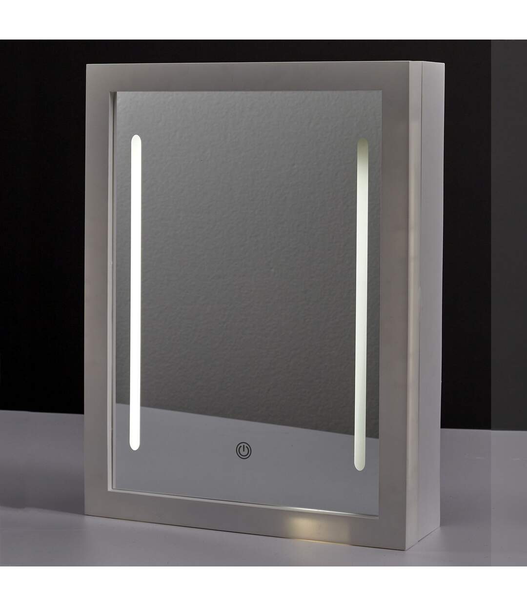Rangement mural avec miroir LED - Blanc - L. 30.4 x l.8.6 x H. 40cm-4