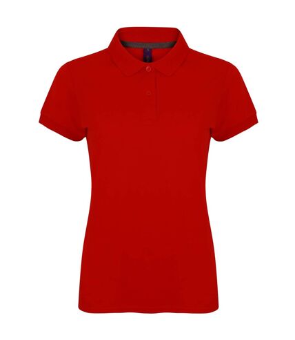 Henbury Womens/Ladies Micro-Fine Short Sleeve Polo Shirt (Classic Red) - UTRW5421