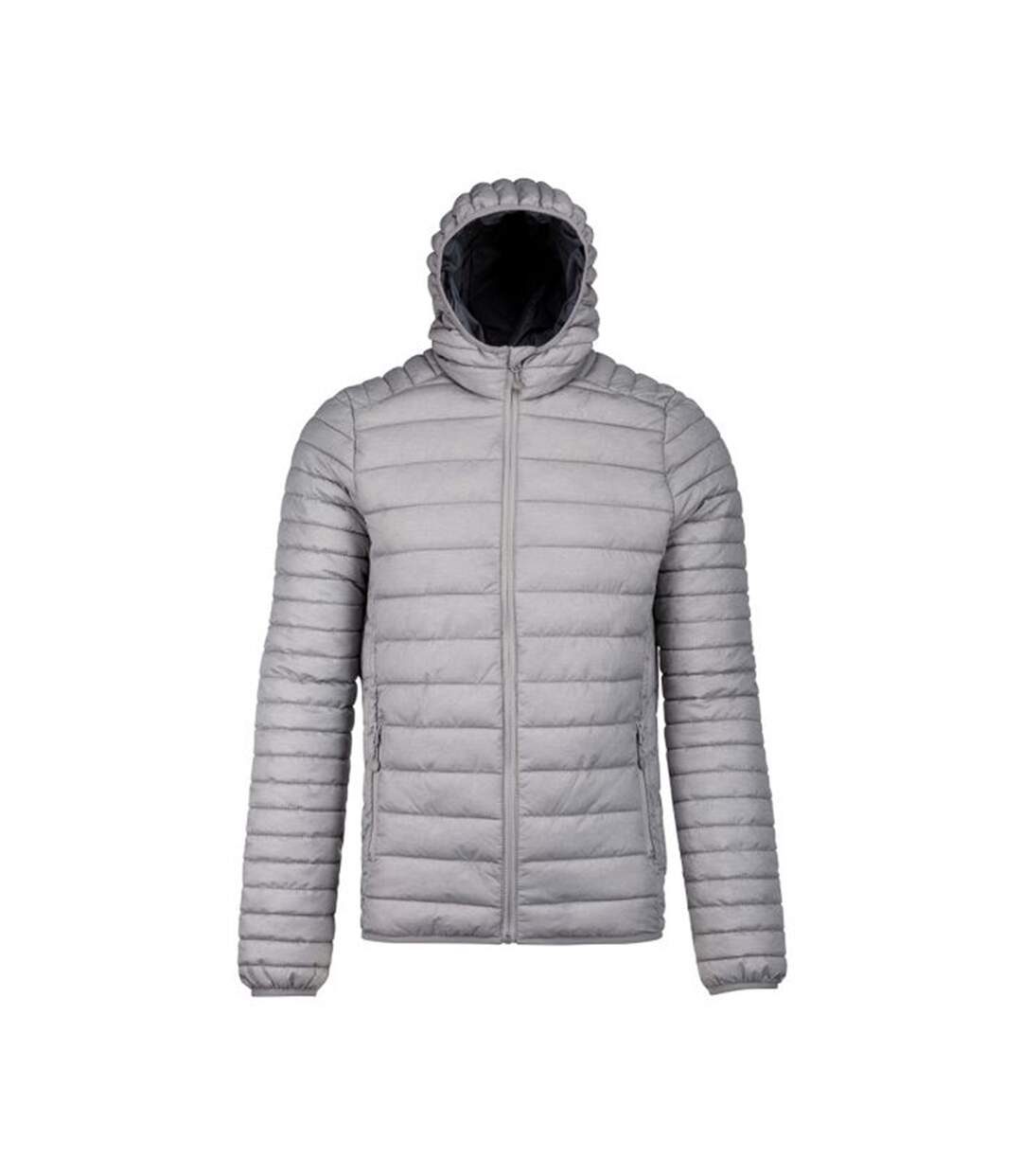 Kariban Mens Lightweight Hooded Down Jacket (Marl Silver)