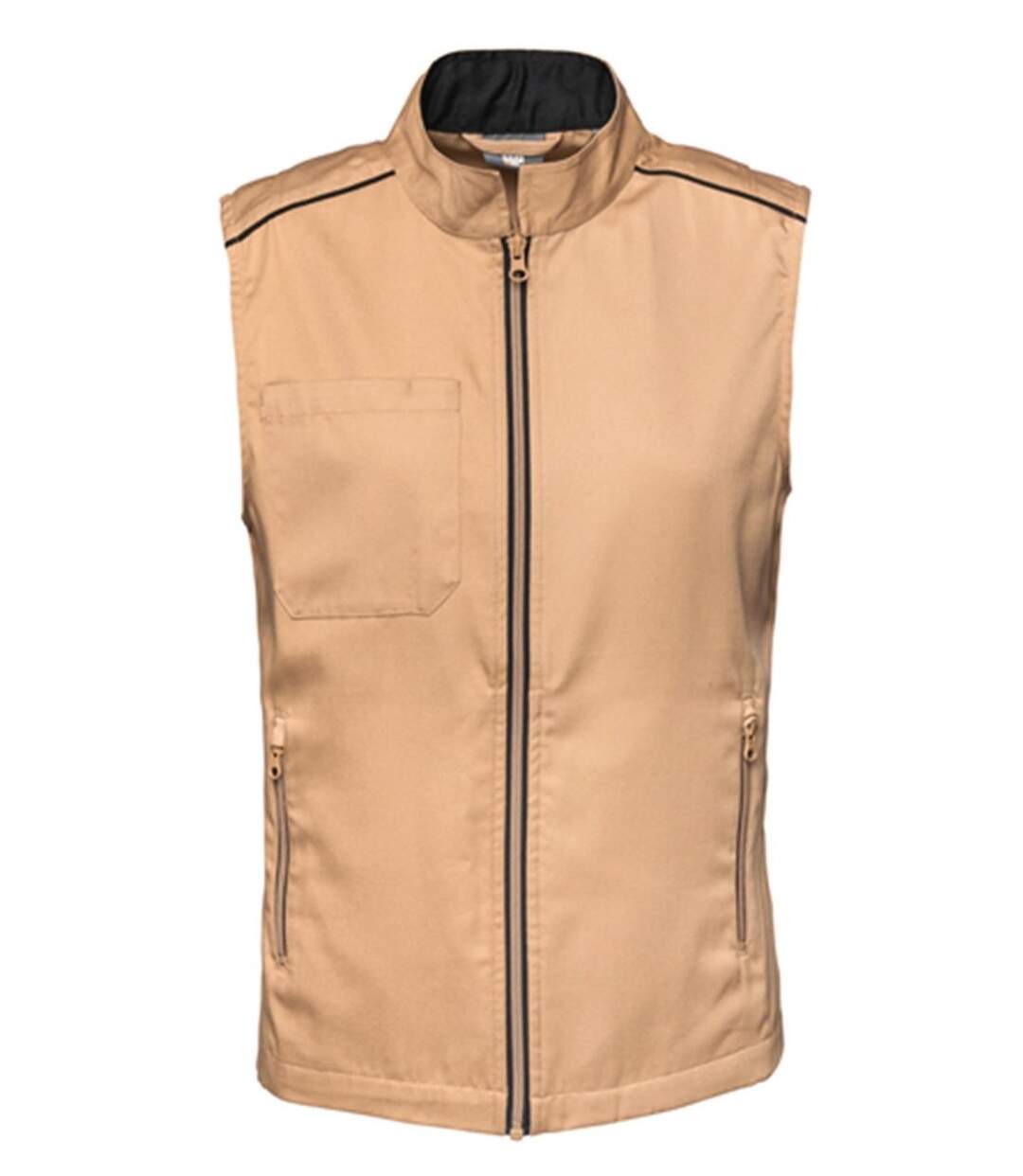 Gilet sans manches DayToDay - Femme - WK6149 - beige camel et noir