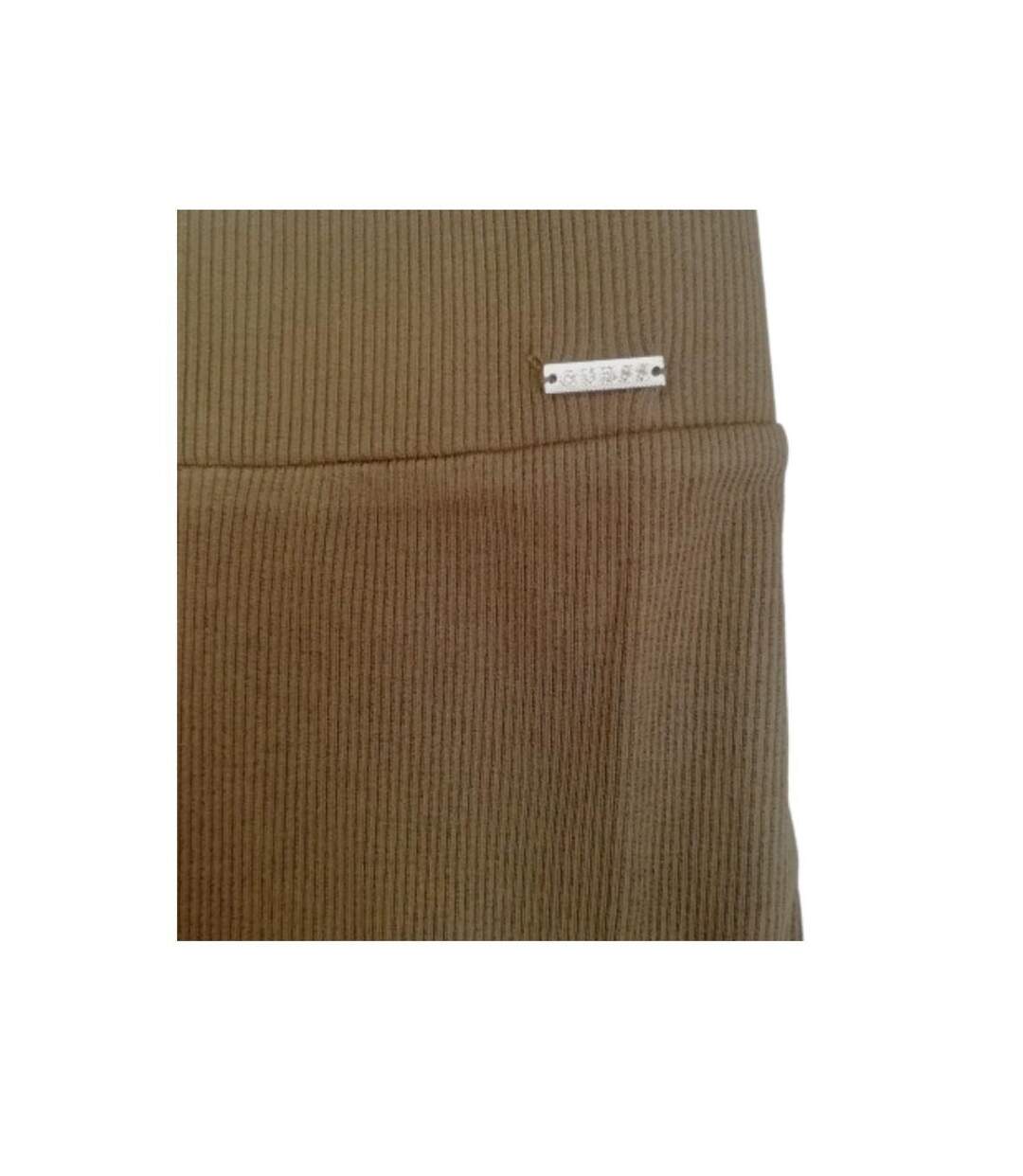 Jupe Droite Femme Vert Kaki Guess-3