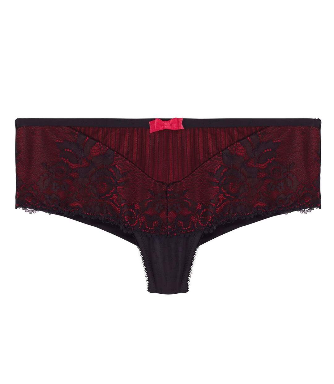 Shorty tanga noir/rouge Cachotière