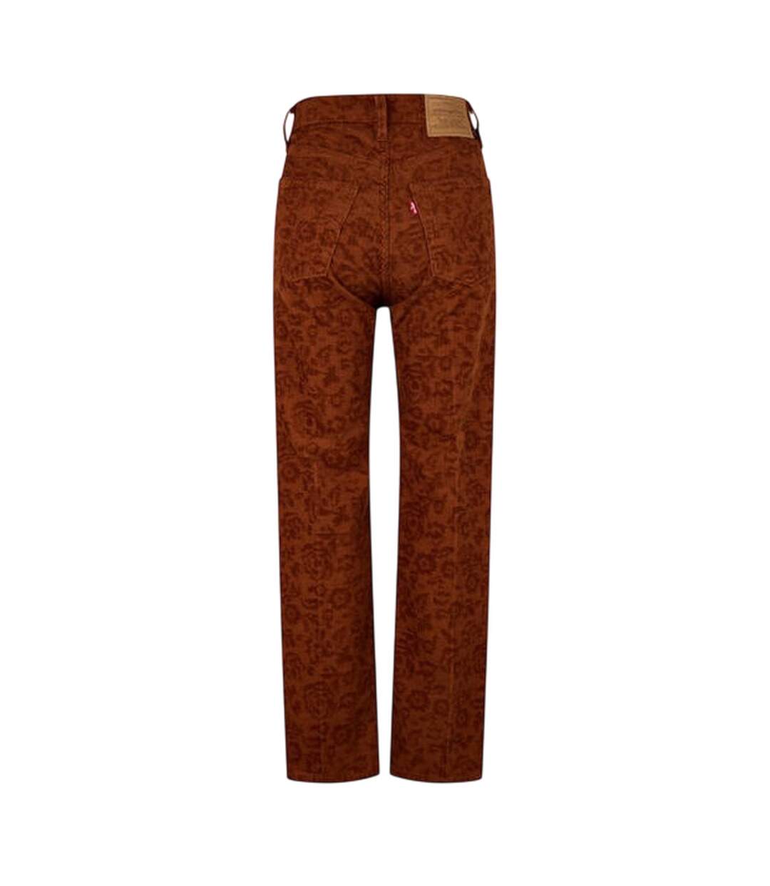 Womens/ladies Ribcage Corduroy Animal Print Straight Trousers Gingerbread Levis-3
