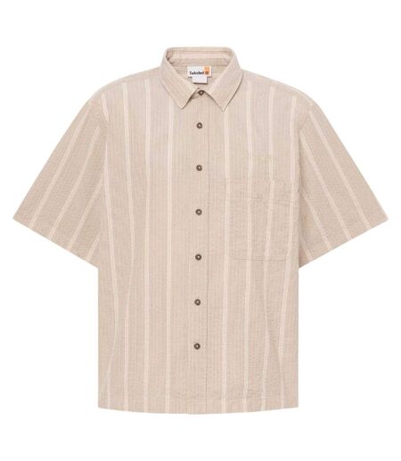Chemise Manches Courtes Motif/style À Rayures Homme Marron Timberland