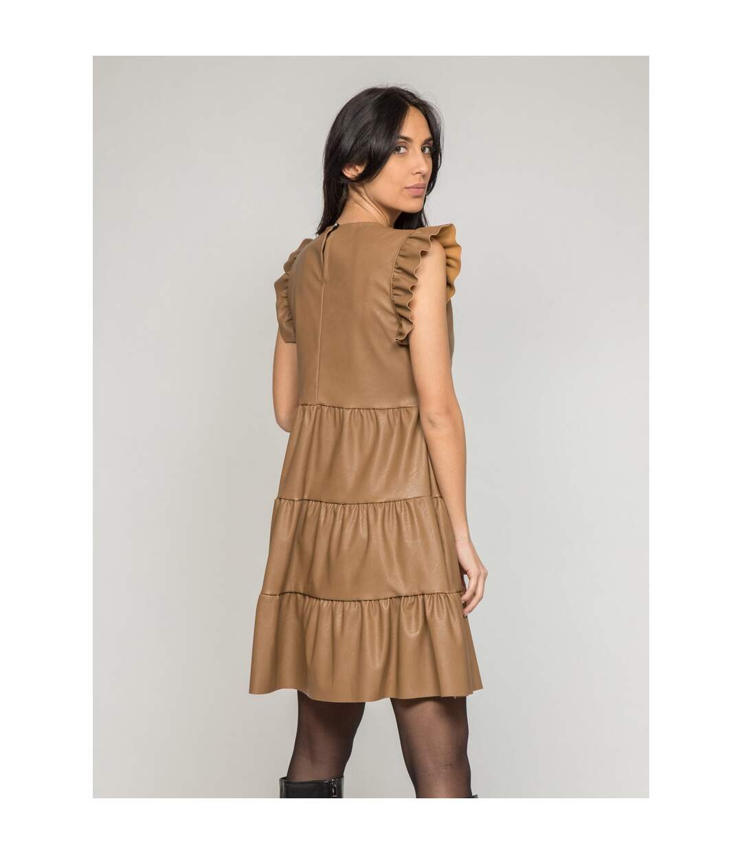 Robe courte similicuir IODINE - Dona X Lisa-2