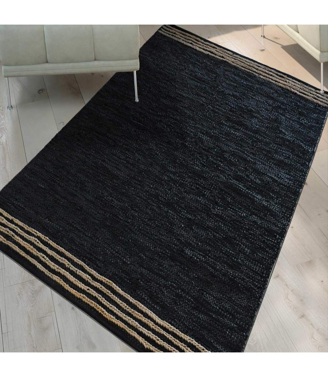 Tapis kilim fait main en cuir motif simple CUIRLINE-2