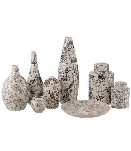 Vase Rond en Porcelaine Zen 33cm Noir & Blanc