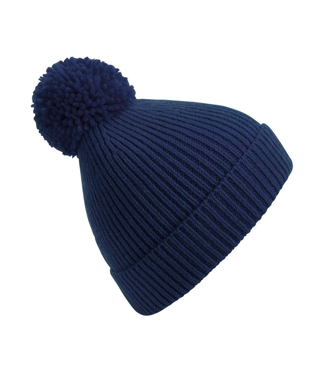 Beechfield Unisex Engineered Knit Ribbed Pom Pom Beanie (Oxford Navy) - UTRW7313-1