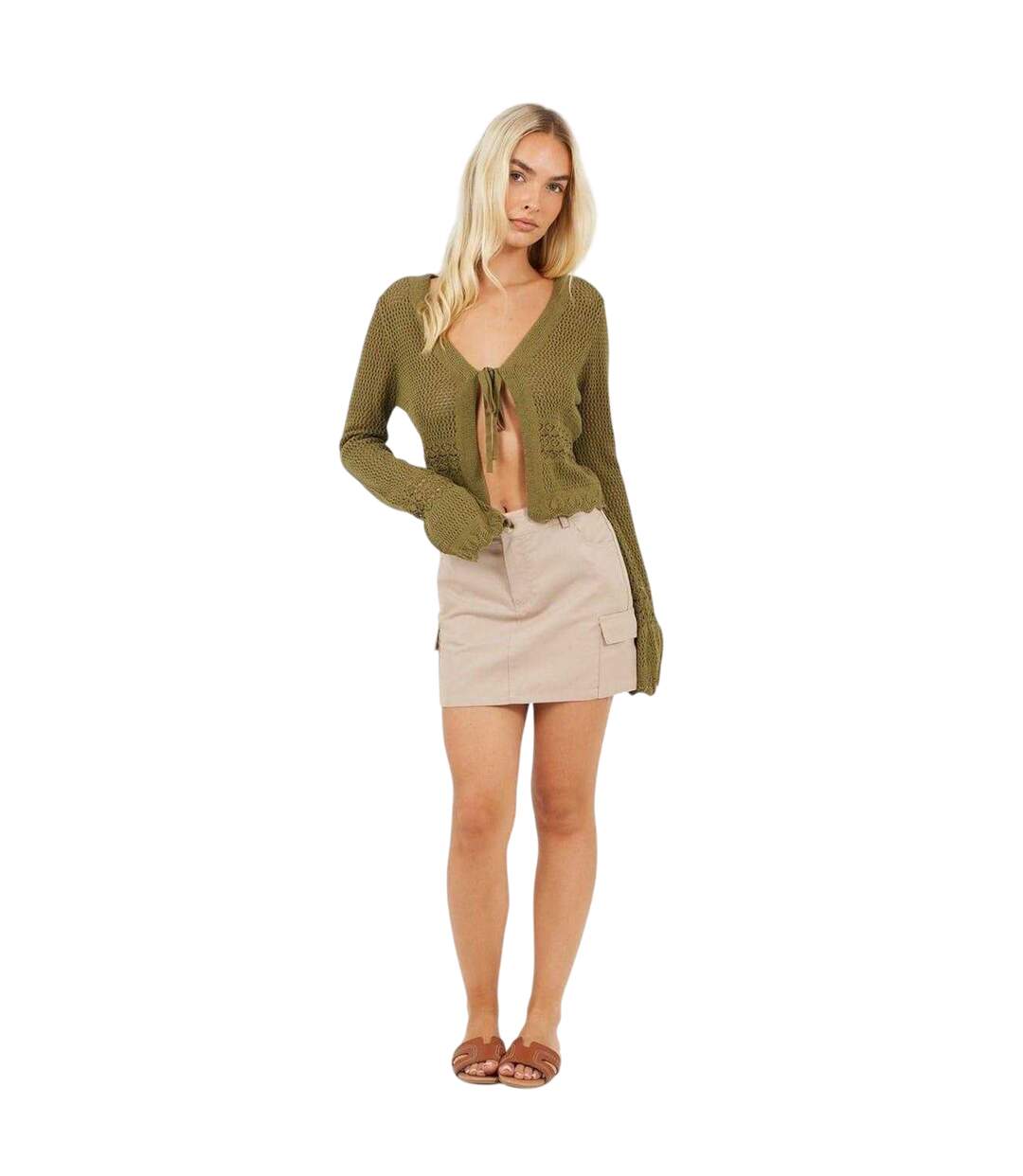 Mini Jupe Femme Beige Gris Brave Soul-4