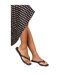 Womens/ladies Contrast Detail Faux Leather Flat Flip Flops Dark Brown Where´s That From-4