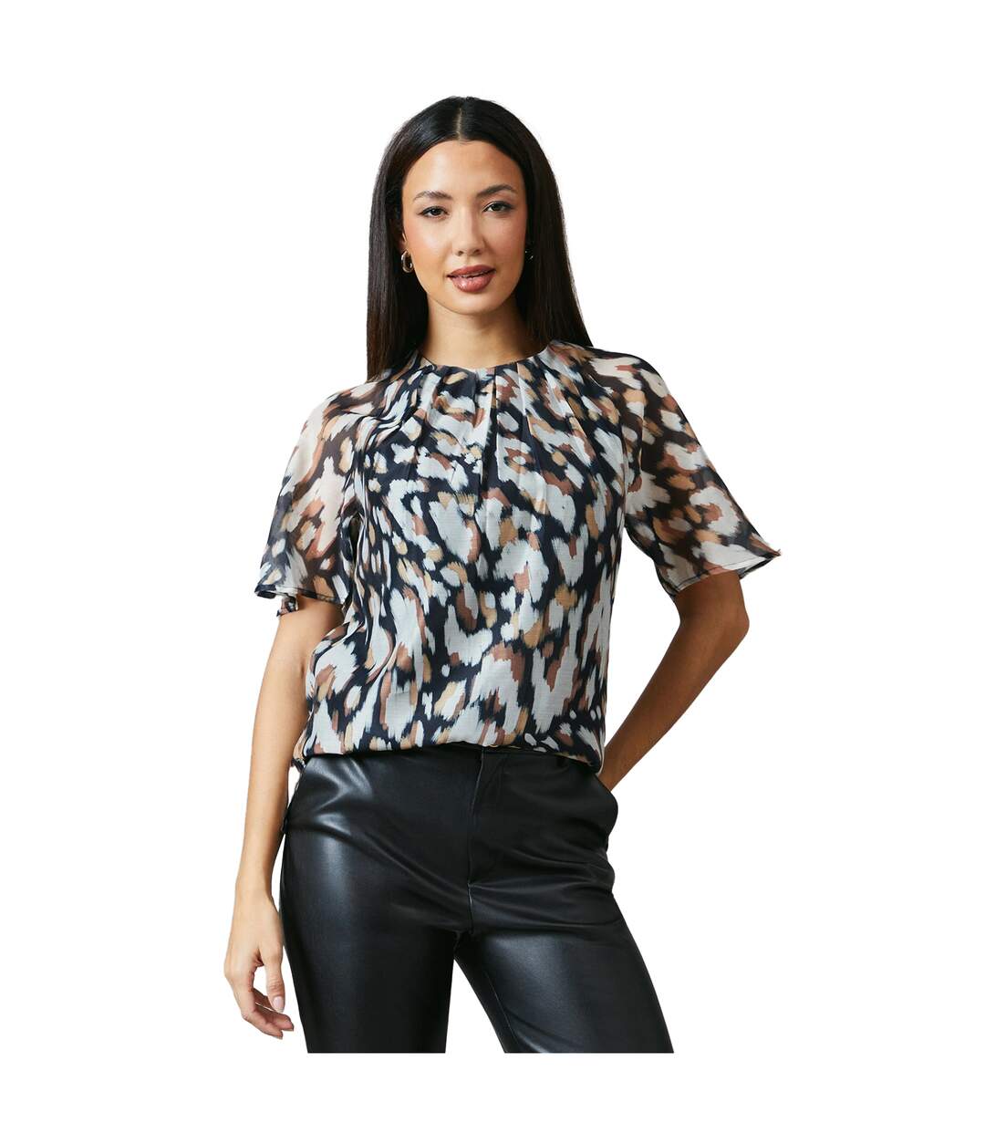 Womens/ladies animal print top black Principles