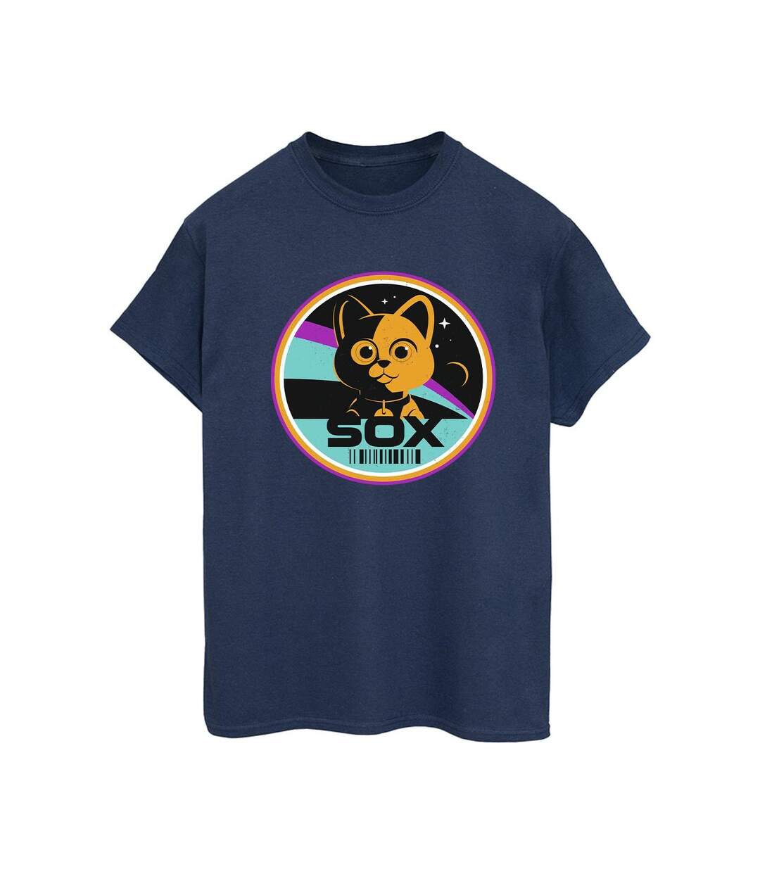 Disney Femme/Ladies Lightyear Sox Circle Cotton Boyfriend T-Shirt (Bleu marine) - UTBI33998-1
