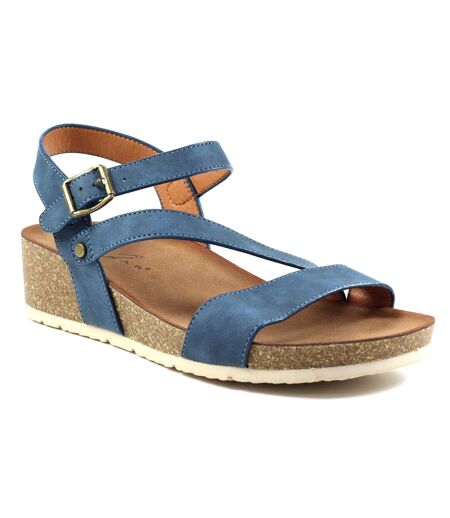 Sandales À Talons Compensés Cluster Femme Bleu Lunar
