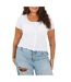 Womens/ladies Ribbed Plus T-shirt White Brave Soul-1