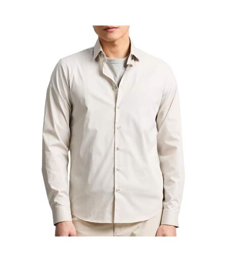 Chemise beige homme calvin klein jeans poplin micro - 37