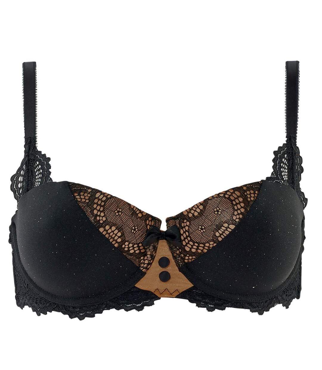 Soutien-gorge ampliforme coque moulée noir/or Golden Eye-1