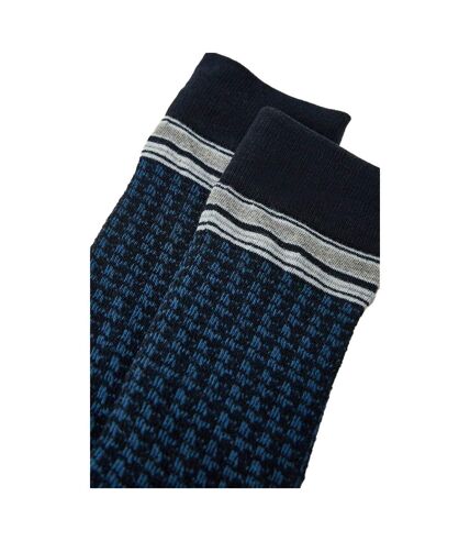 Mens houndstooth jacquard socks navy Burton