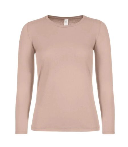 Womens/ladies #e150 Long-sleeved T-shirt Millennial Pink B&C