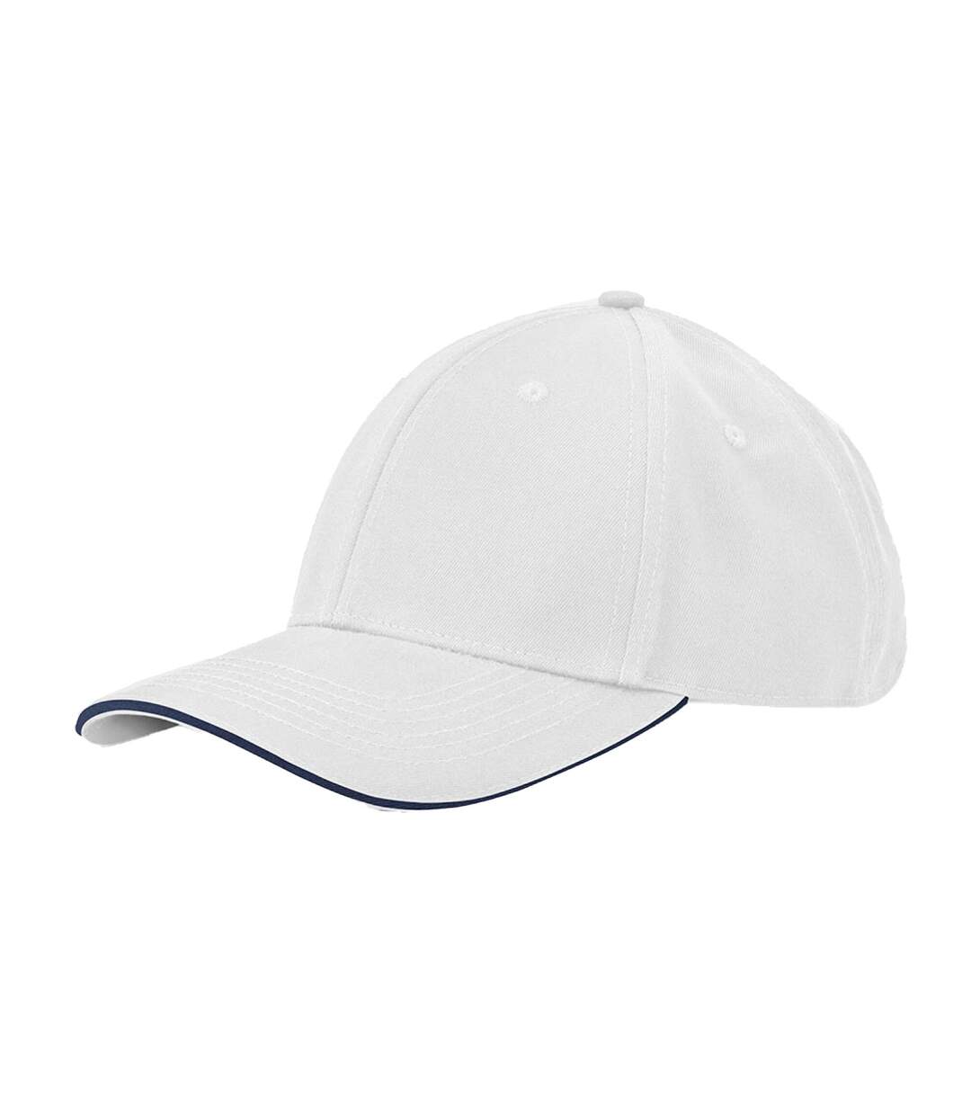 Casquette Earthaware Blanc Bleu Marine Français Beechfield-2
