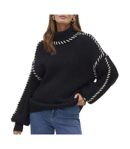 Pull en maille noir femme vero moda cream