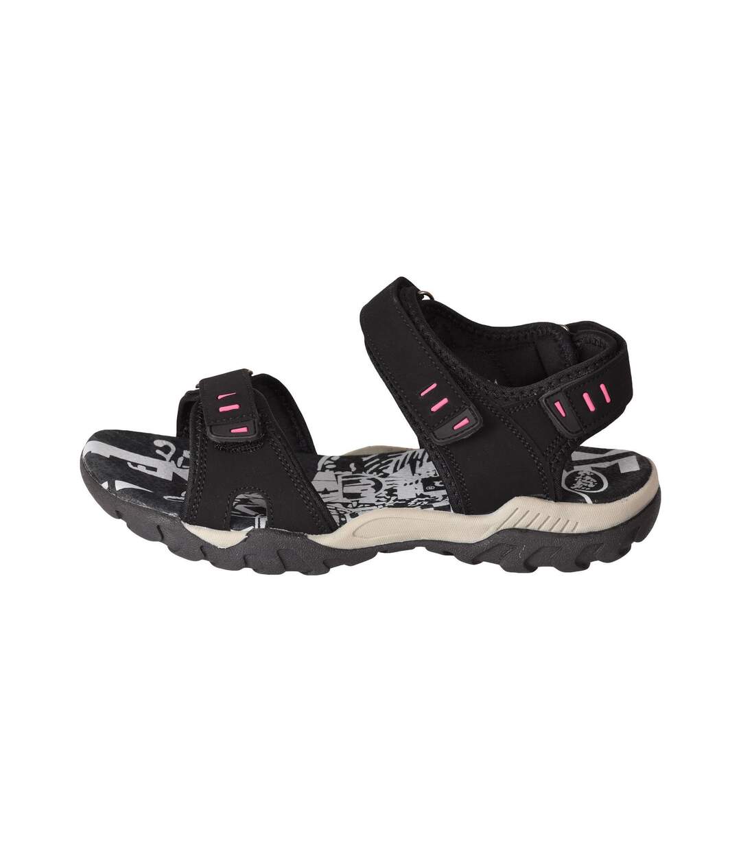 PDQ Womens/Ladies Toggle & Touch Fastening Sports Sandals (Black) - UTDF437-2