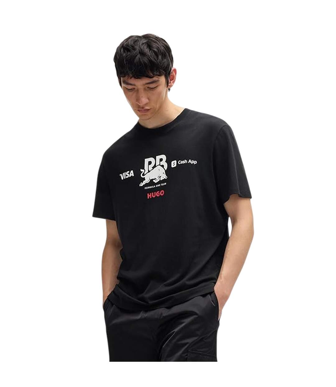 T-shirt Motif/style Red Bull Tsunoda Homme Noir Hugo-1