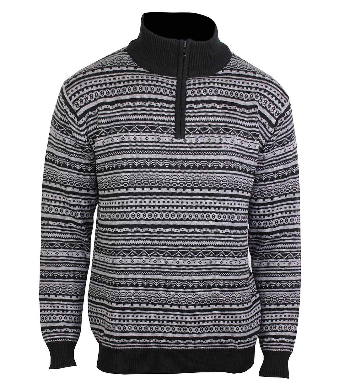 Pull col montant zippé jacquard PAST1N - MD