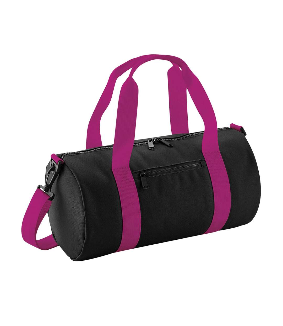 Petit Sac Polochon Taille Unique Noir Fuchsia Bagbase-1
