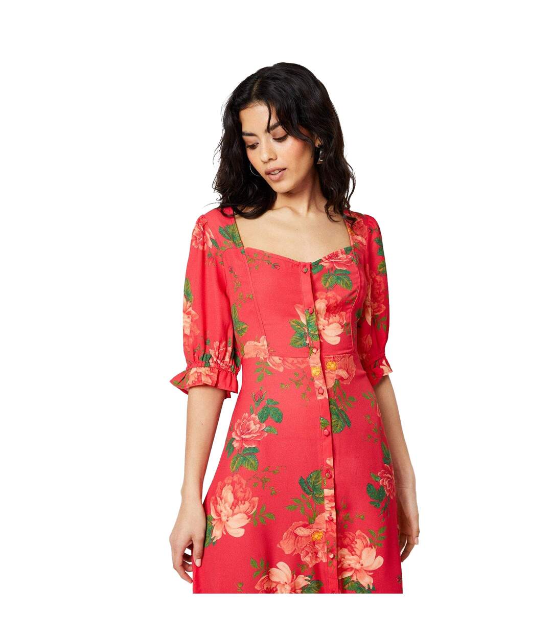 Robe mi-longue femme rouge Dorothy Perkins-3