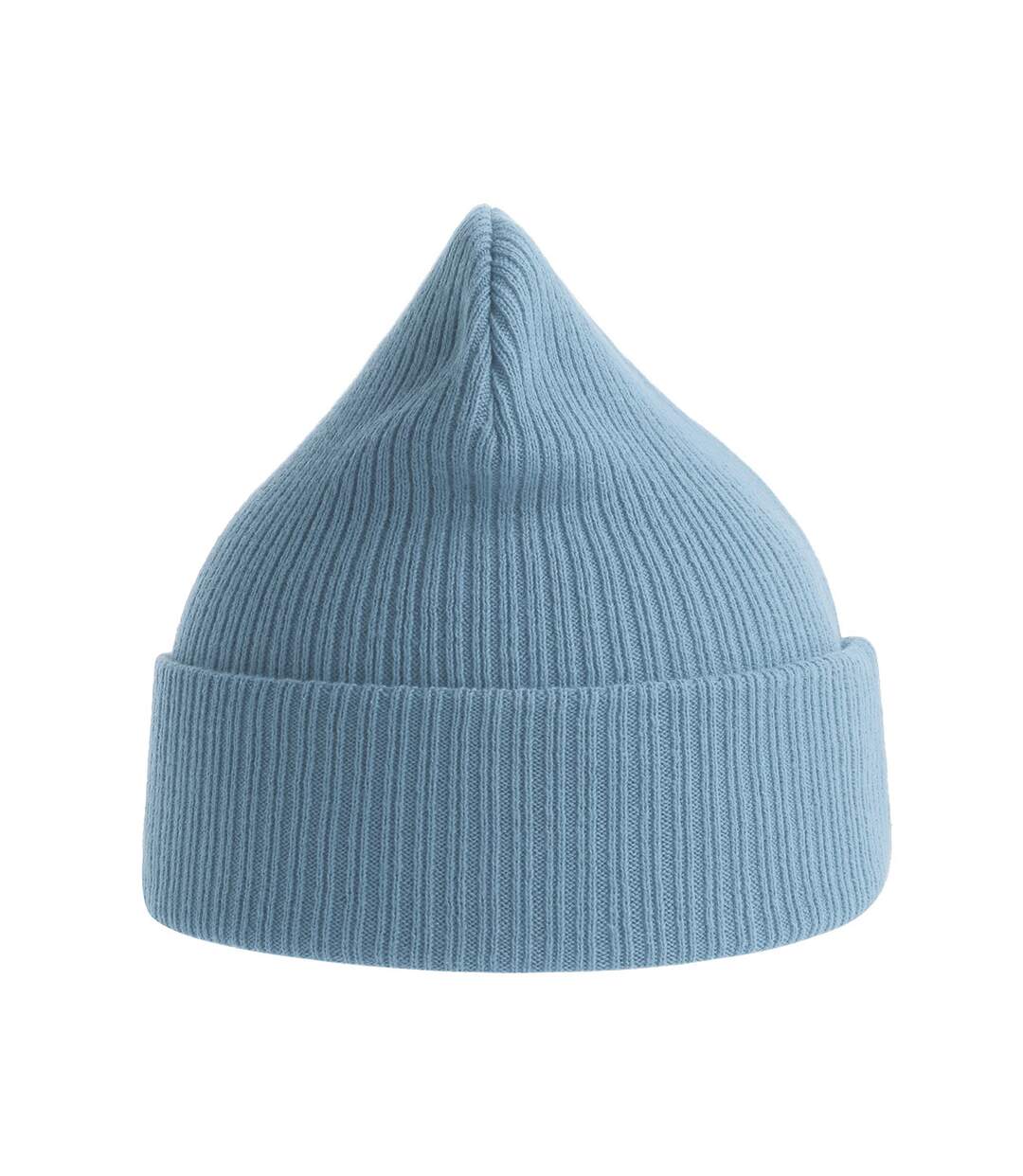 Unisex adult nelson ribbed organic cotton beanie light avio Atlantis-3