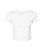 Womens/ladies Micro-rib Crop Top Solid White Blend Bella + Canvas-1