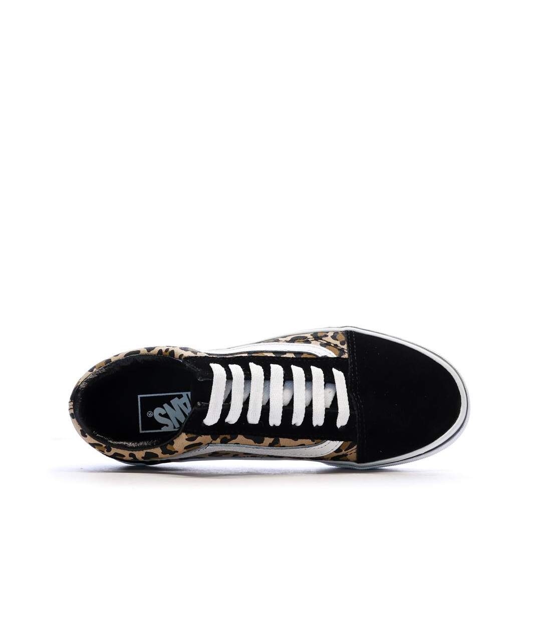 Baskets noir/léopard femme vans old skool animalier-4