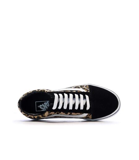 Baskets noir/léopard femme vans old skool animalier