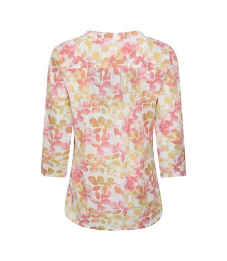 Blouse Manches ¾ Motif/style Imprimé Feuille Petra Femme Corail Imprimé Mountain Warehouse
