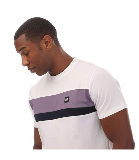 T-shirt Style Bloc De Couleurs Crossword Homme Blanc Weekend Offender