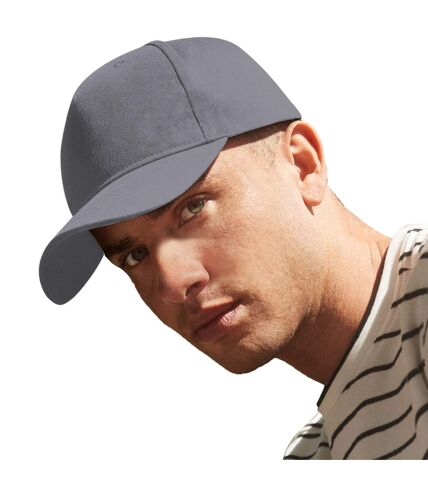 Unisex adult 6 panel organic cotton baseball cap graphite grey Beechfield