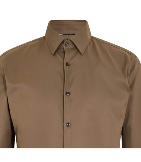 Chemise Manches Longues Motif/style Uni Homme Vert Boss