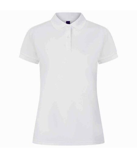 Womens/ladies pique polo shirt white Henbury