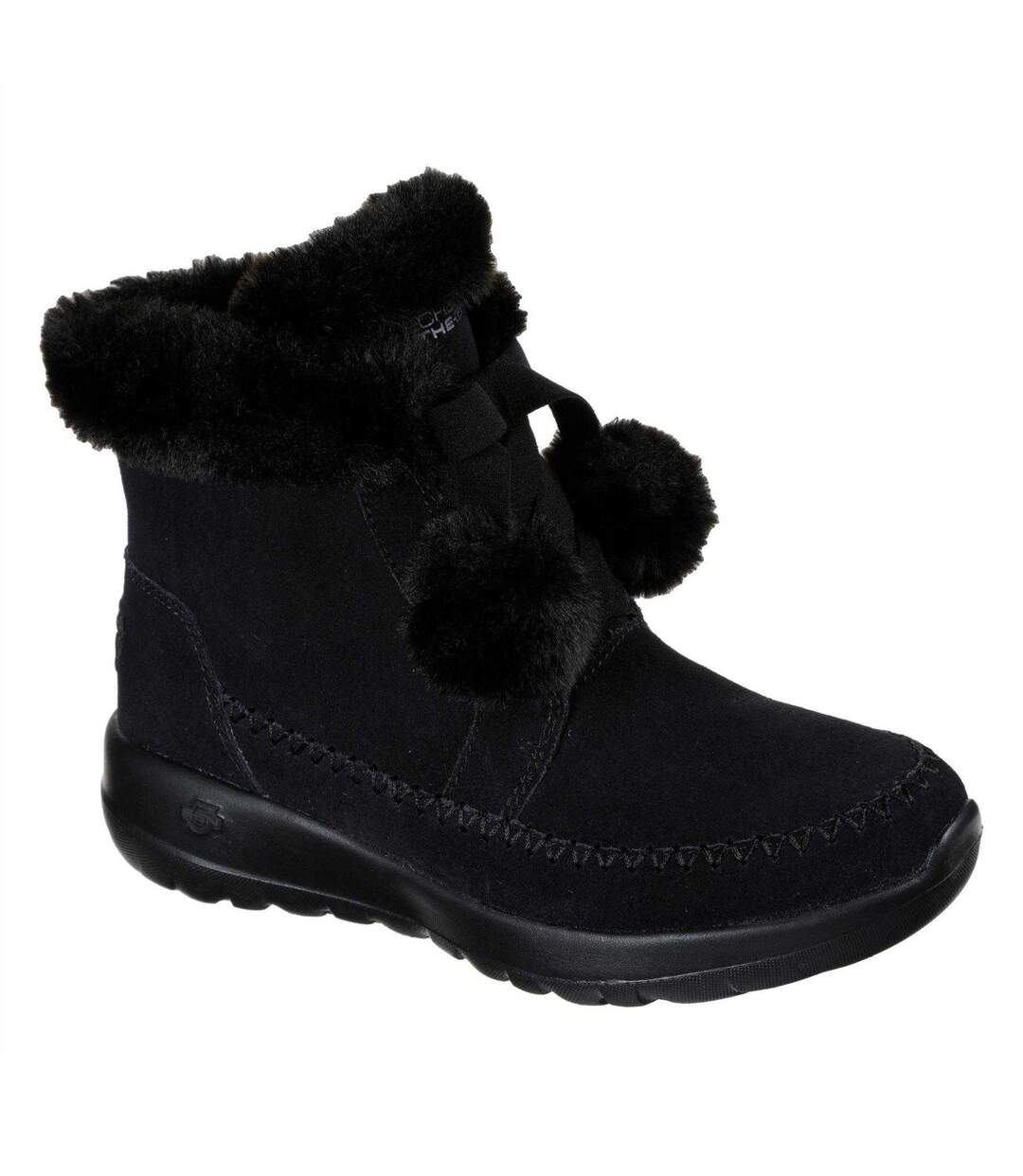 Womens/ladies On The Go Joy Leather Ankle Boots Black Skechers-1