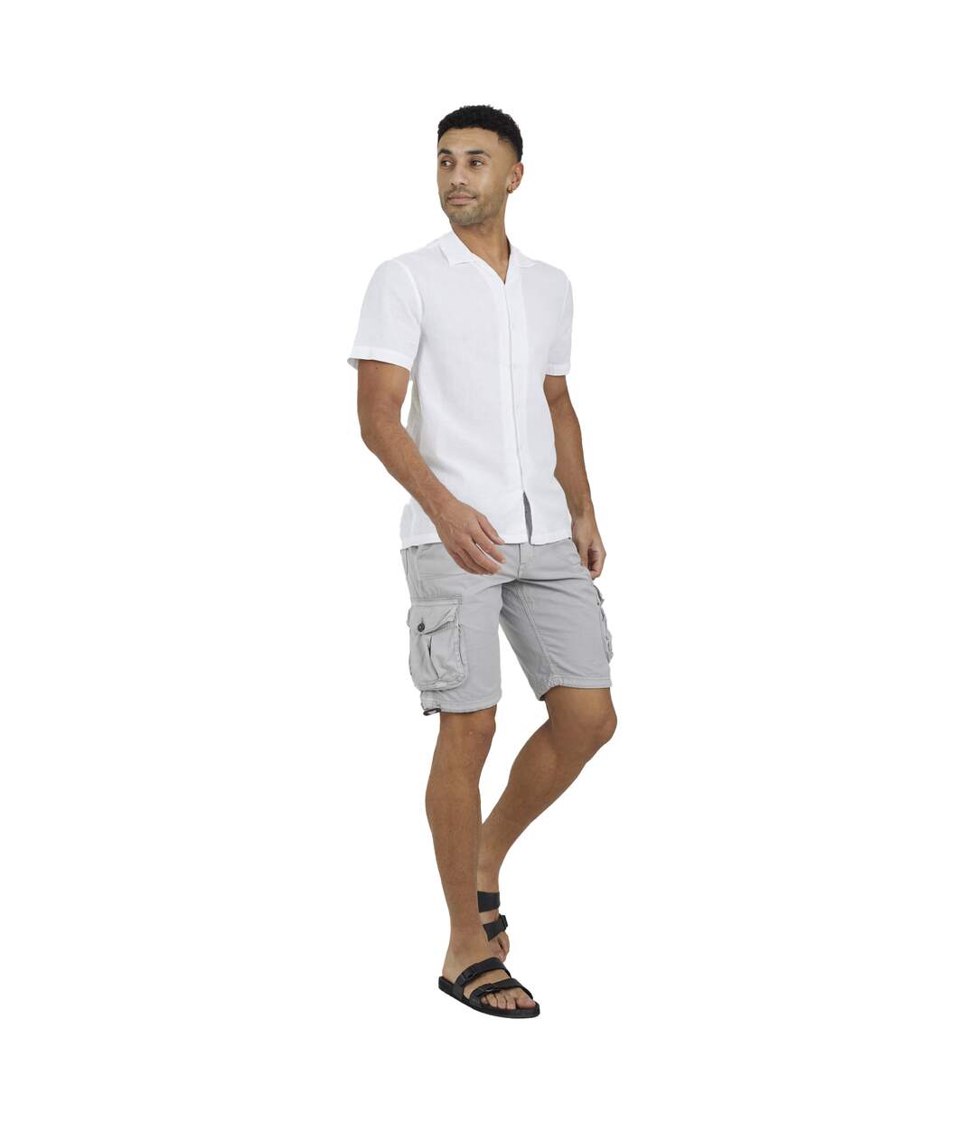 Short À Poches Homme Gris Clair Brave Soul-1