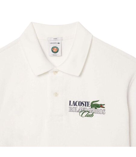 Mens Roland Garros Edition Terrycloth Relaxed Fit Polo Shirt Cream Lacoste